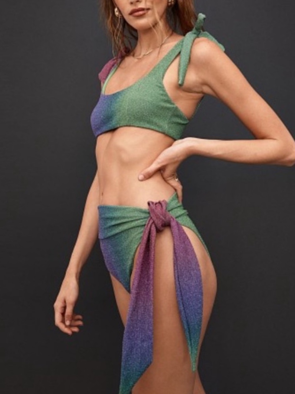 New! Beach Riot Claire gemstone ombré glitter bikini bottom 39124